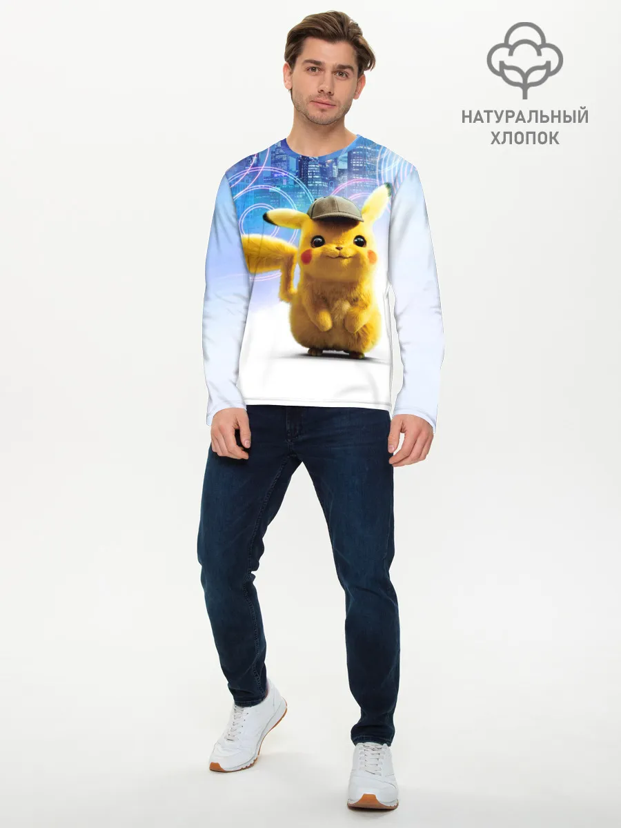 Мужской лонгслив базовый / Pikachu Detective