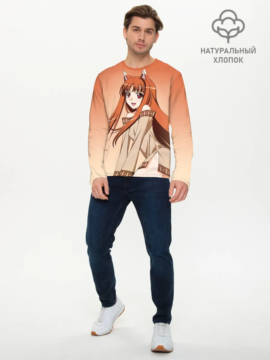 Мужской лонгслив базовый / Милая аниме девочка-оборотень