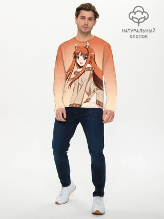 Мужской лонгслив базовый / Милая аниме девочка-оборотень