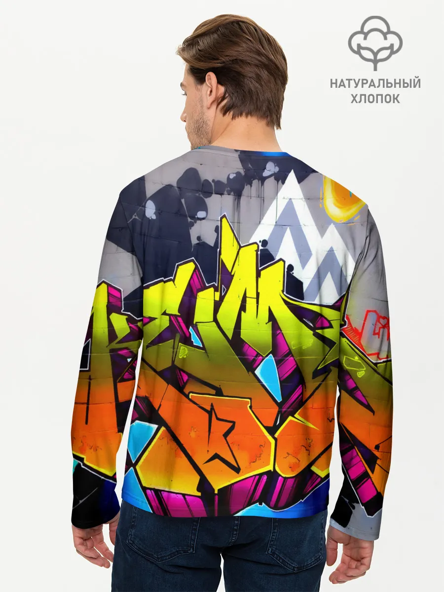 Мужской лонгслив базовый / НЕОНОВОЕ ГРАФФИТИ