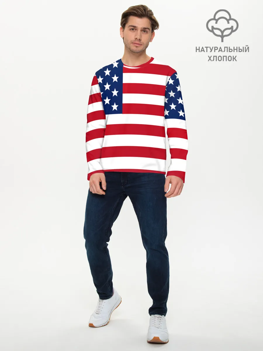 Мужской лонгслив базовый / USA