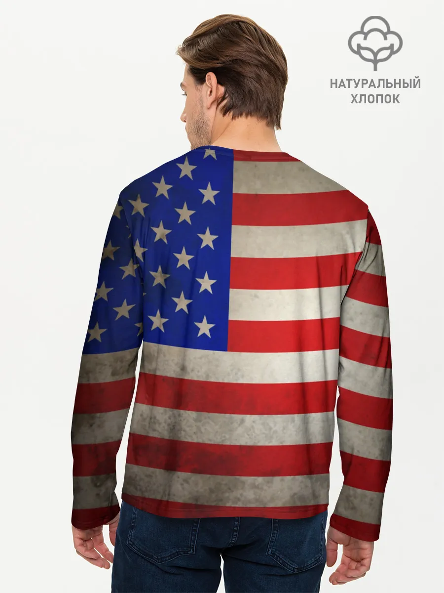 Мужской лонгслив базовый / Американский флаг