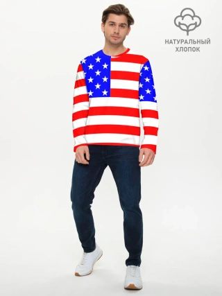 Мужской лонгслив базовый / АМЕРИКАНСКИЙ ФЛАГ