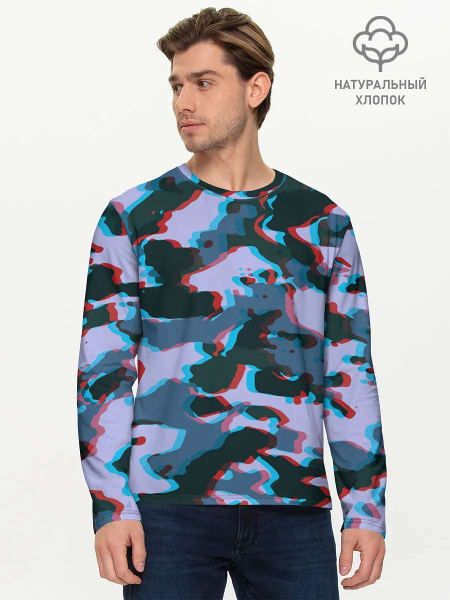 Мужской лонгслив базовый / Камуфляж
