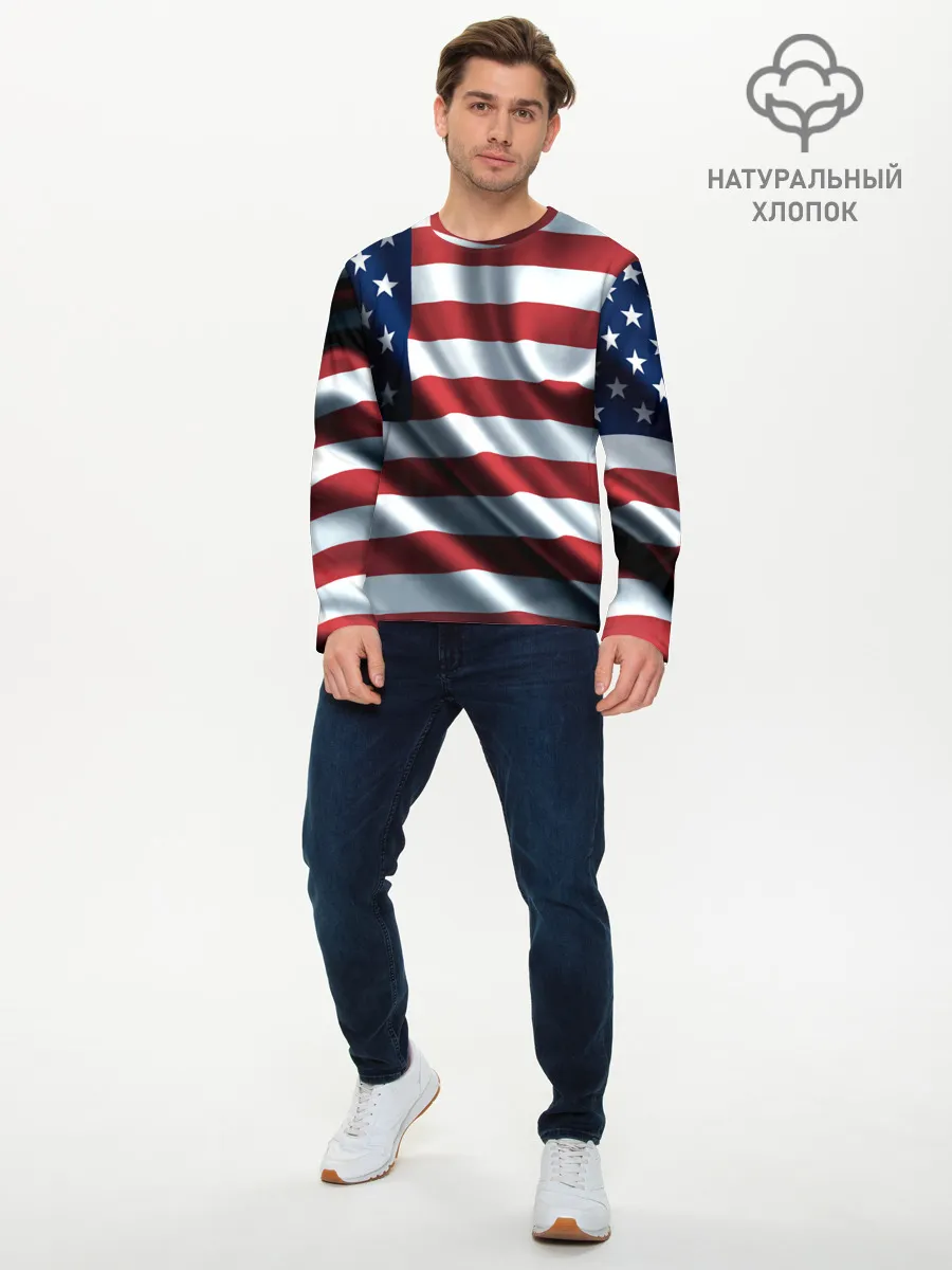 Мужской лонгслив базовый / Символика Америки
