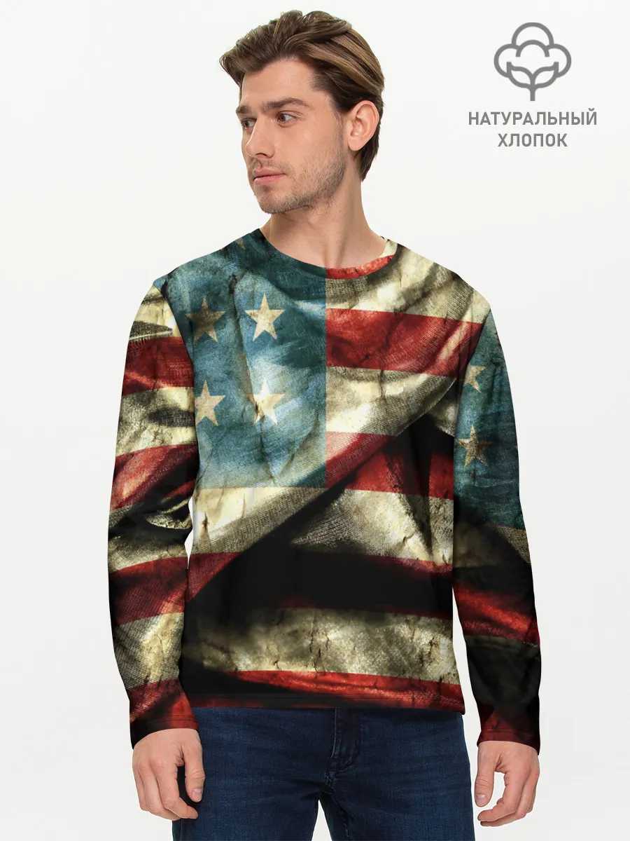 Мужской лонгслив базовый / USA 3D