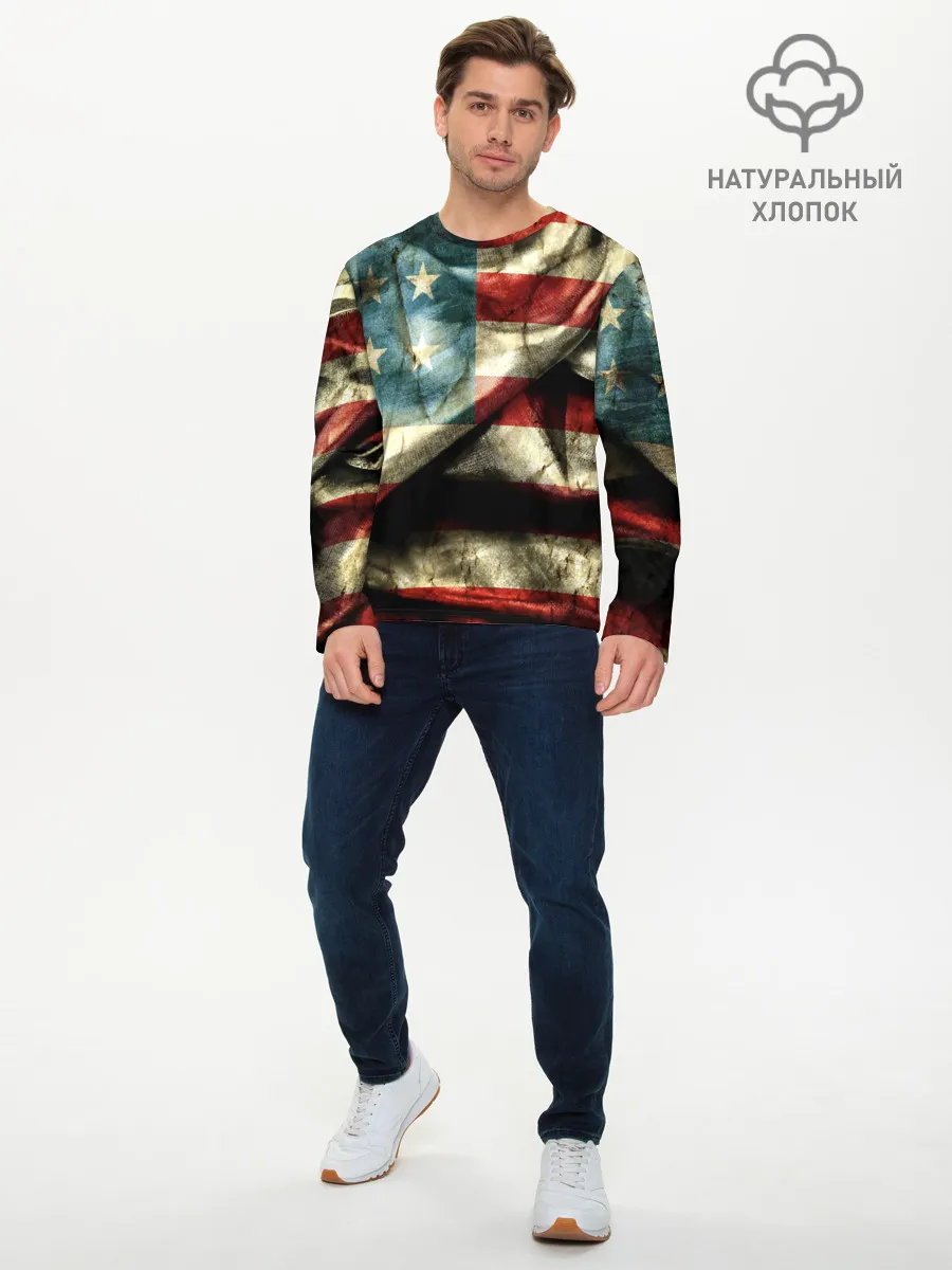 Мужской лонгслив базовый / USA 3D