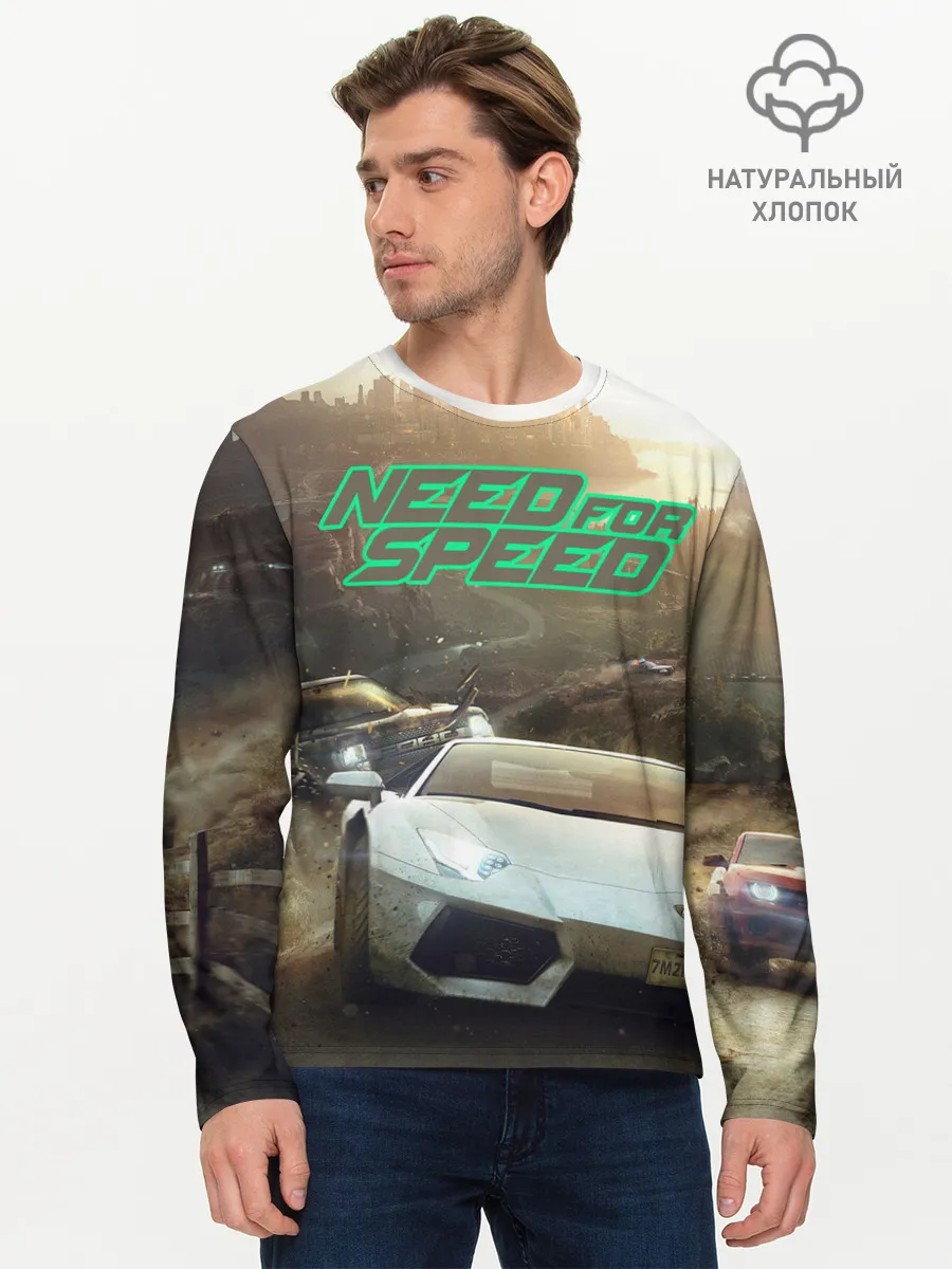 Мужской лонгслив базовый / Need for Speed