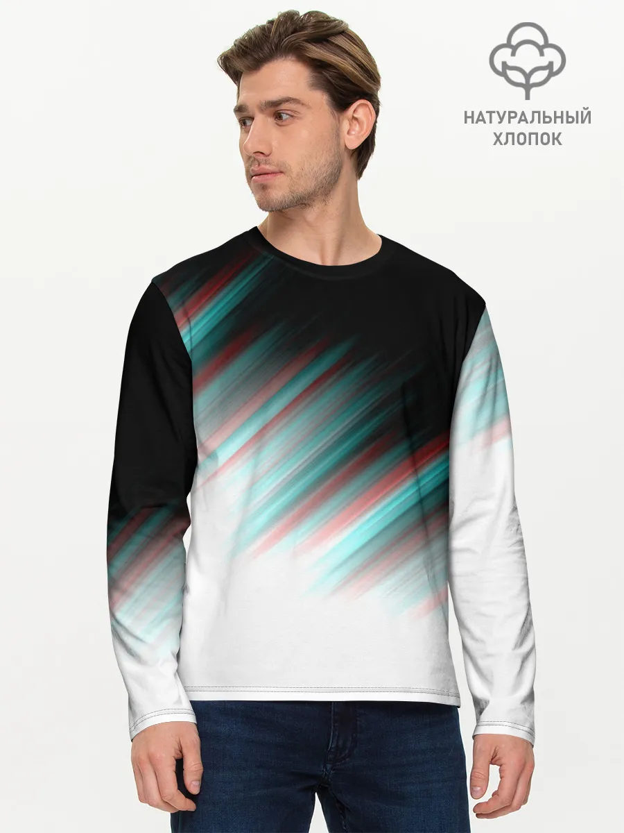 Мужской лонгслив базовый / GLITCH STRIPES