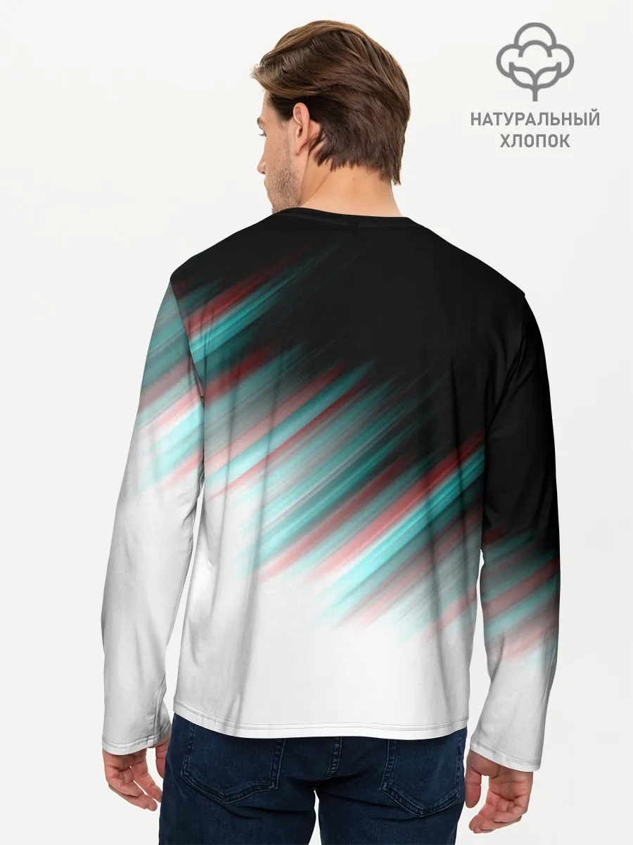 Мужской лонгслив базовый / GLITCH STRIPES