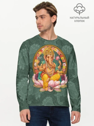 Мужской лонгслив базовый / Ганеша
