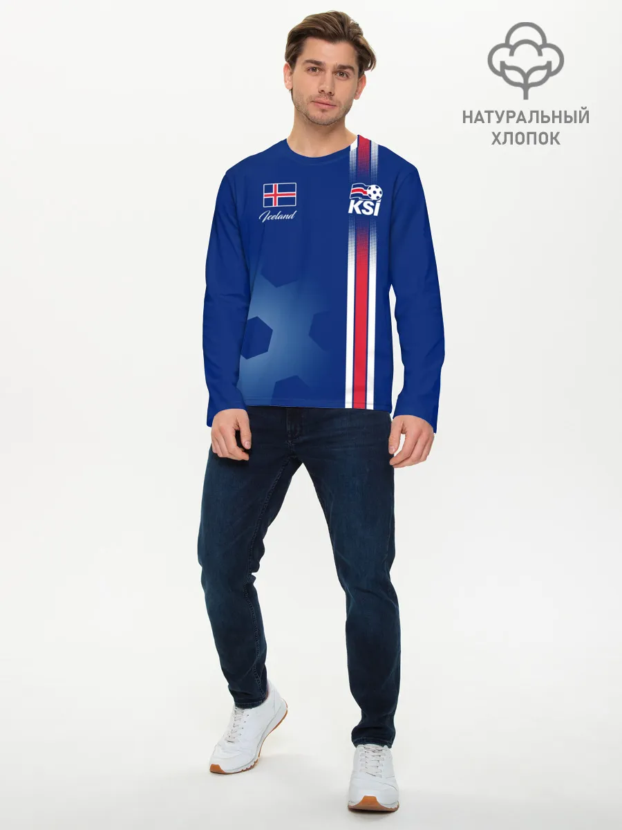 Мужской лонгслив базовый / Сборная Исландии