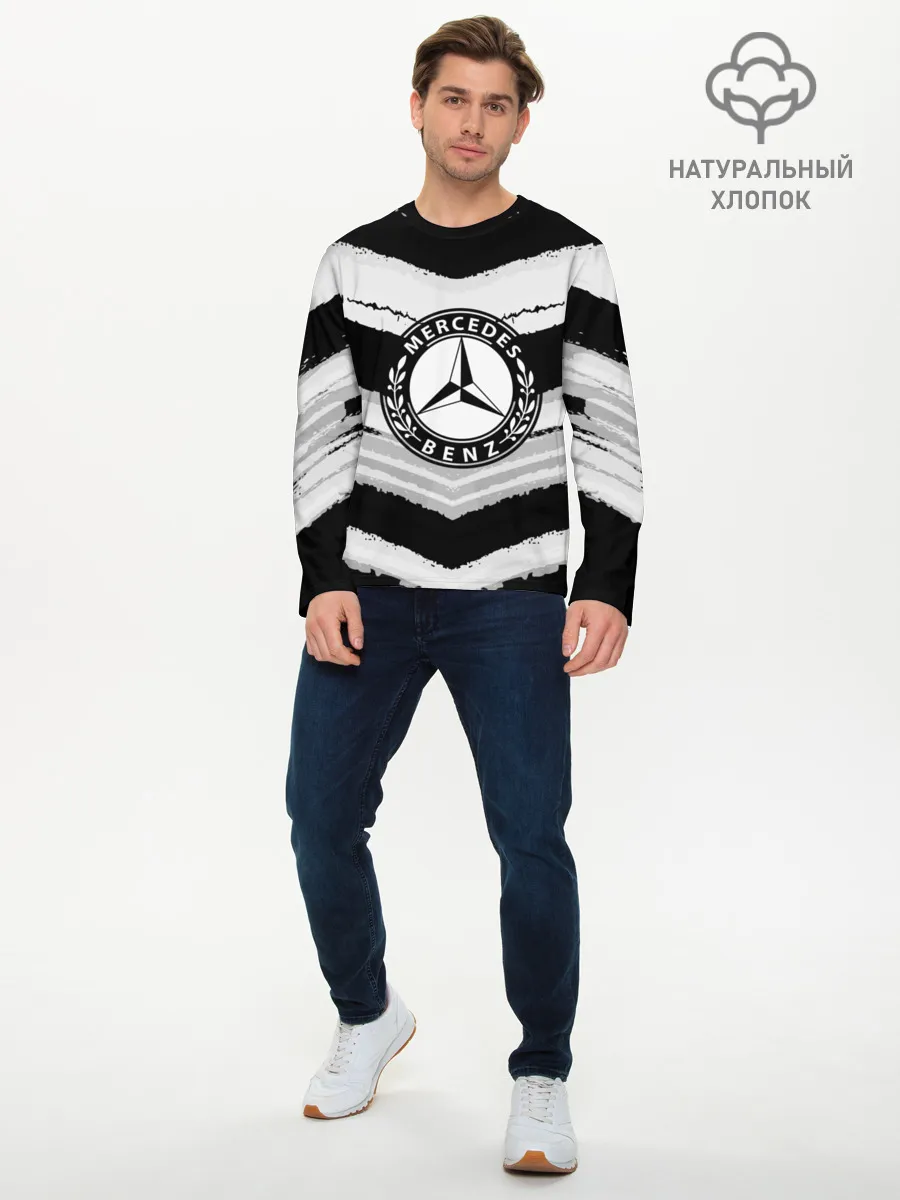 Мужской лонгслив базовый / Mercedes sport abstract 2018