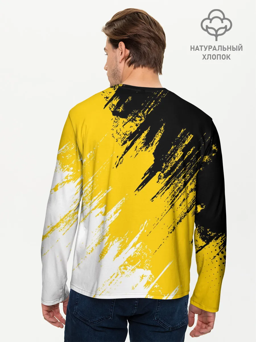 Мужской лонгслив базовый / Имперский флаг и медведь