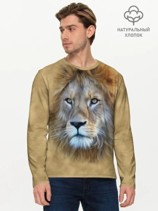 Мужской лонгслив базовый / Лев