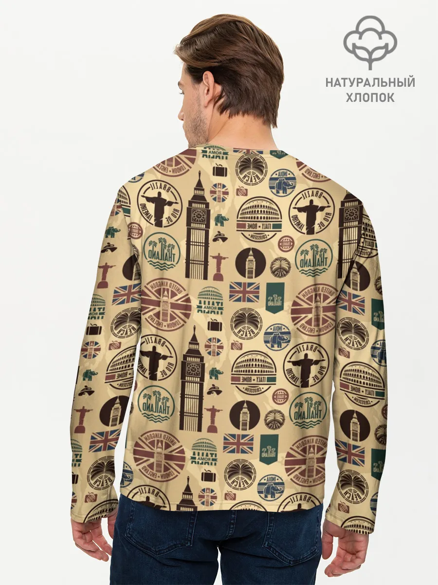 Мужской лонгслив базовый / Путешествие