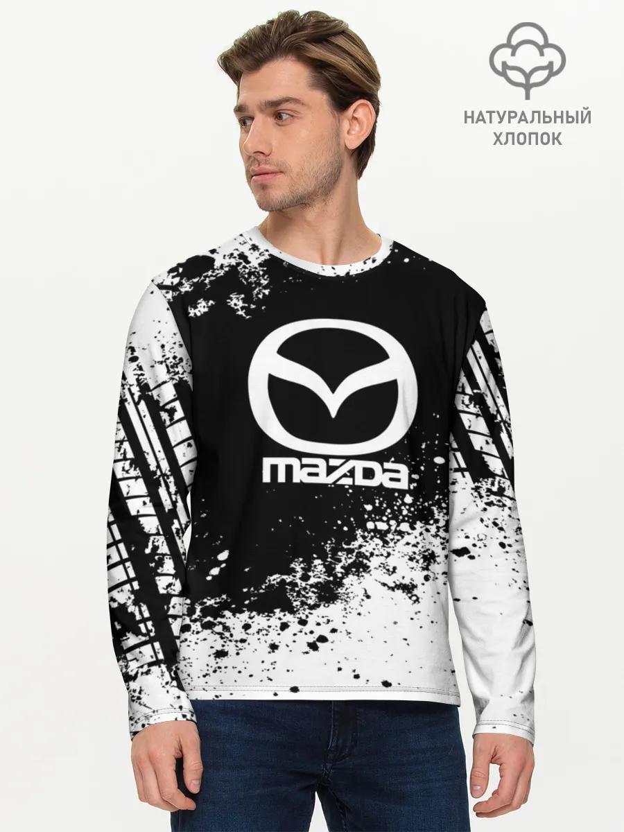 Мужской лонгслив базовый / Mazda abstract sport