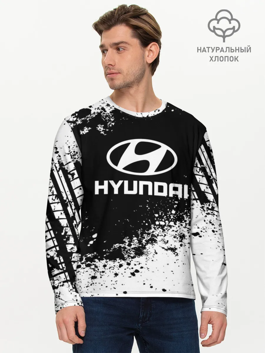 Мужской лонгслив базовый / Hyundai abstract sport