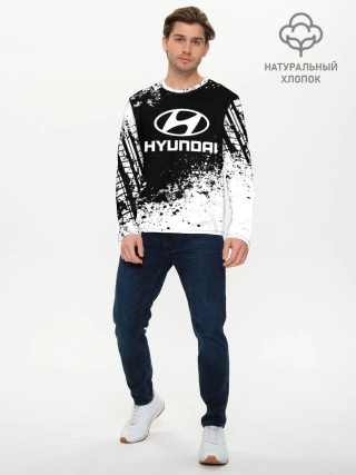 Мужской лонгслив базовый / Hyundai abstract sport