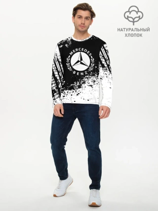 Мужской лонгслив базовый / Mercedes abstract sport