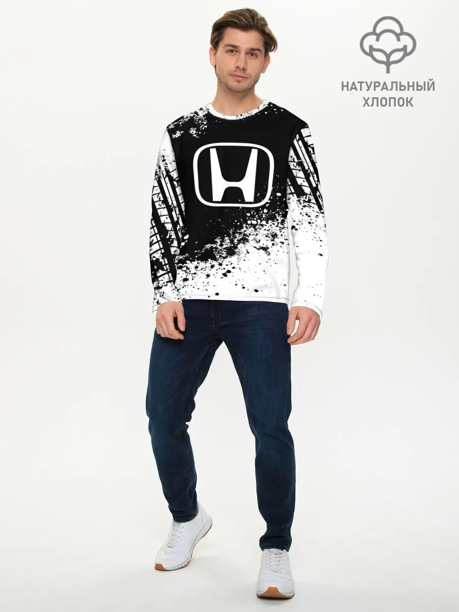 Мужской лонгслив базовый / Honda abstract sport