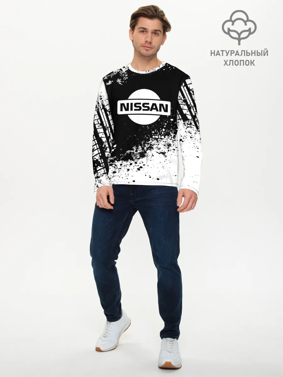 Мужской лонгслив базовый / Nissan abstract sport