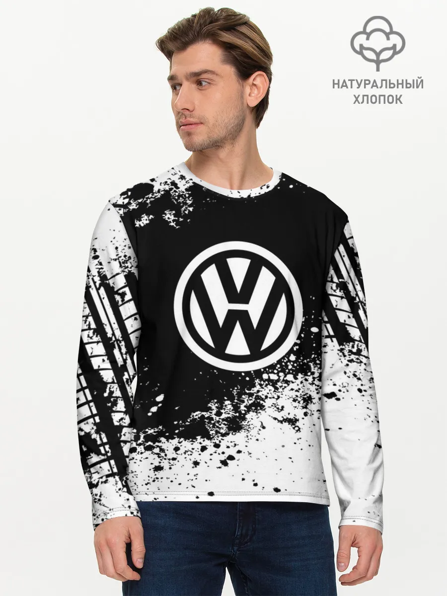 Мужской лонгслив базовый / Volkswagen abstract sport