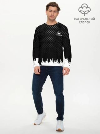 Мужской лонгслив базовый / Honda abstract black 2018