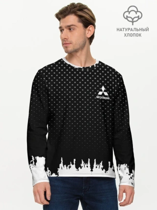 Мужской лонгслив базовый / Mitsubishi abstract black