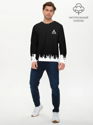 Мужской лонгслив базовый / Mitsubishi abstract black
