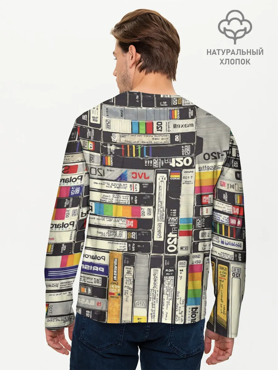 Мужской лонгслив базовый / VHS-кассеты