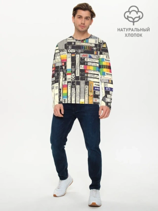 Мужской лонгслив базовый / VHS-кассеты