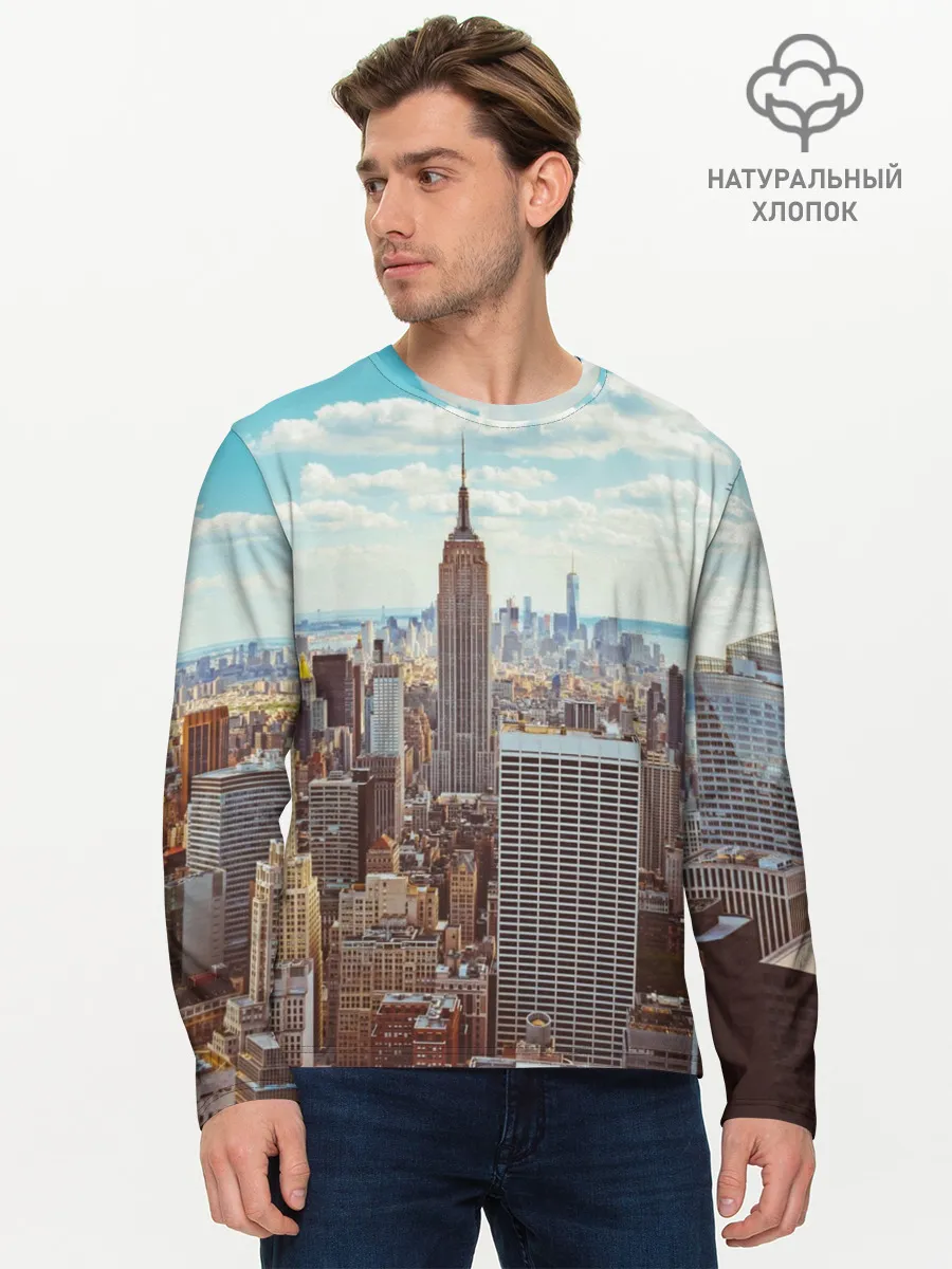 Мужской лонгслив базовый / Столица мира