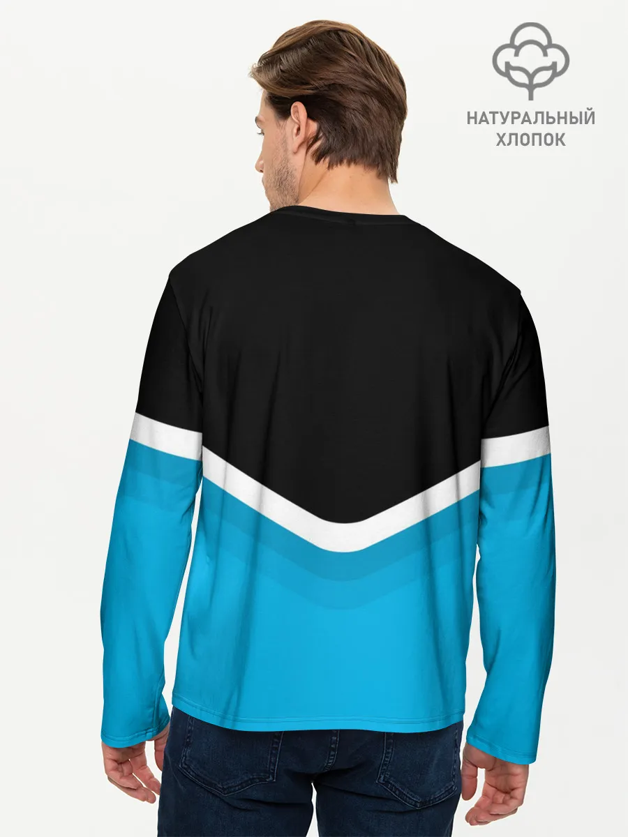 Мужской лонгслив базовый / BMW Black & Blue