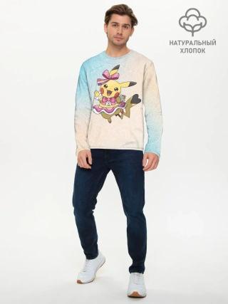 Мужской лонгслив базовый / Пикачу