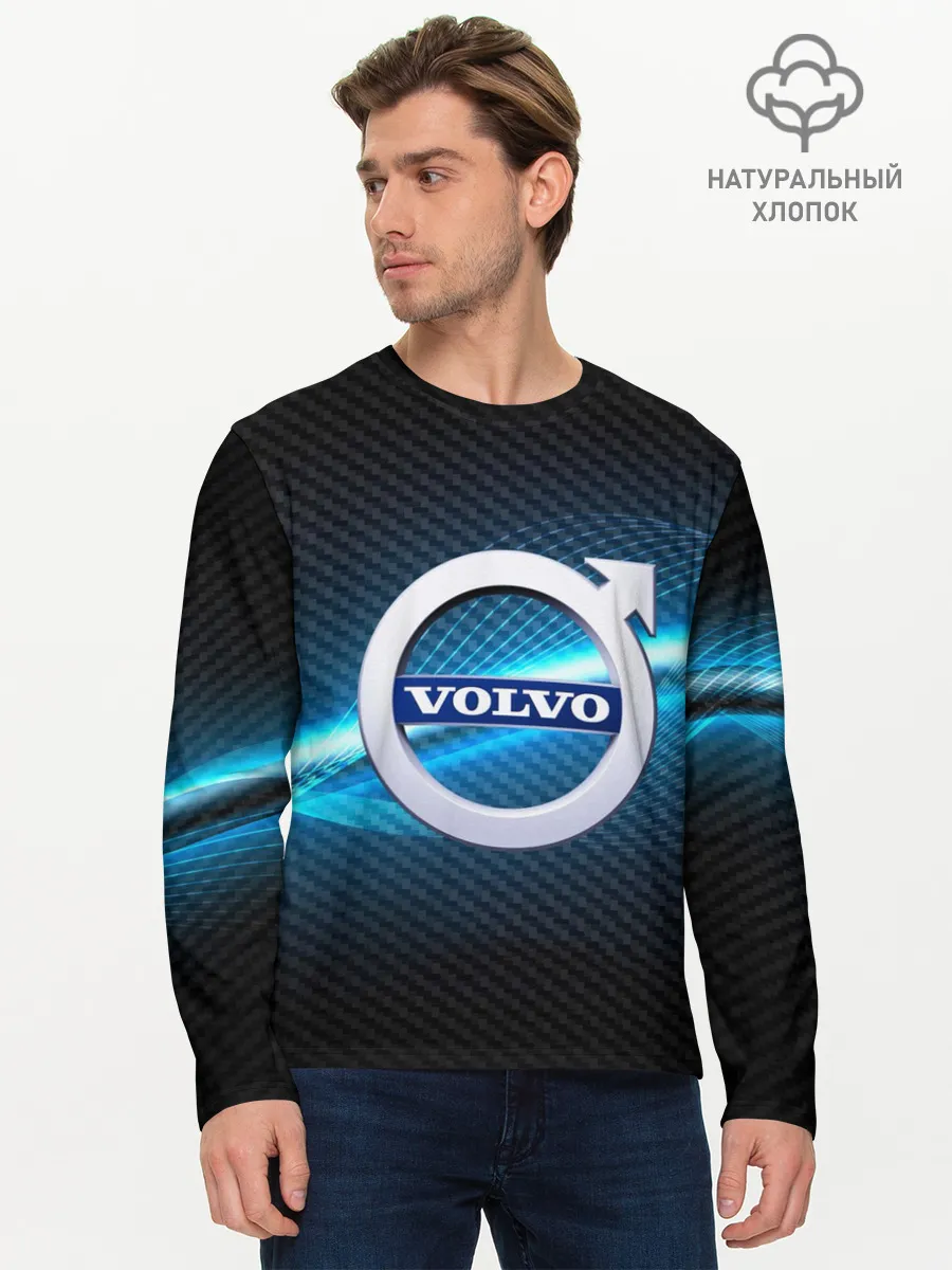 Мужской лонгслив базовый / VOLVO machine motor XXI