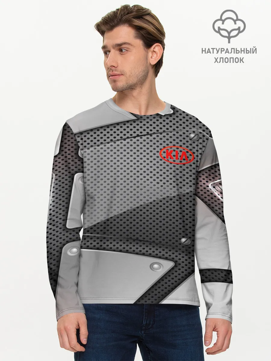 Мужской лонгслив базовый / KIA metalic motors