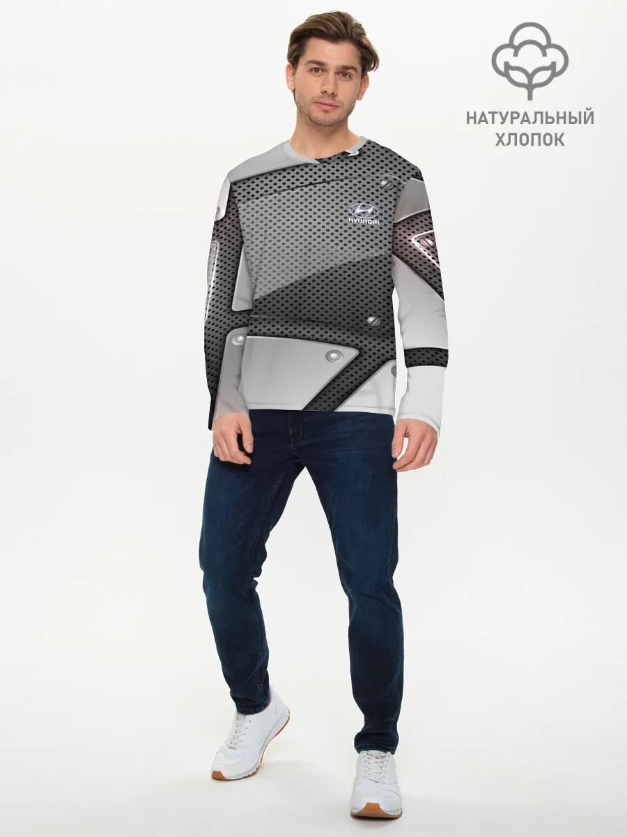 Мужской лонгслив базовый / Hyundai metalic motors