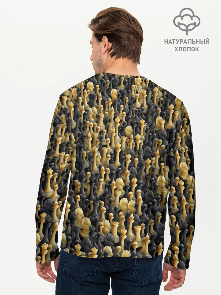 Мужской лонгслив базовый / Шахматы