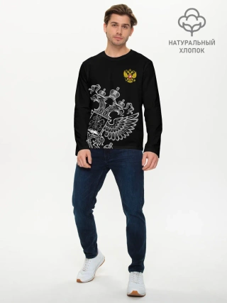 Мужской лонгслив базовый / Герб России