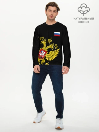 Мужской лонгслив базовый / Флаг и Герб России