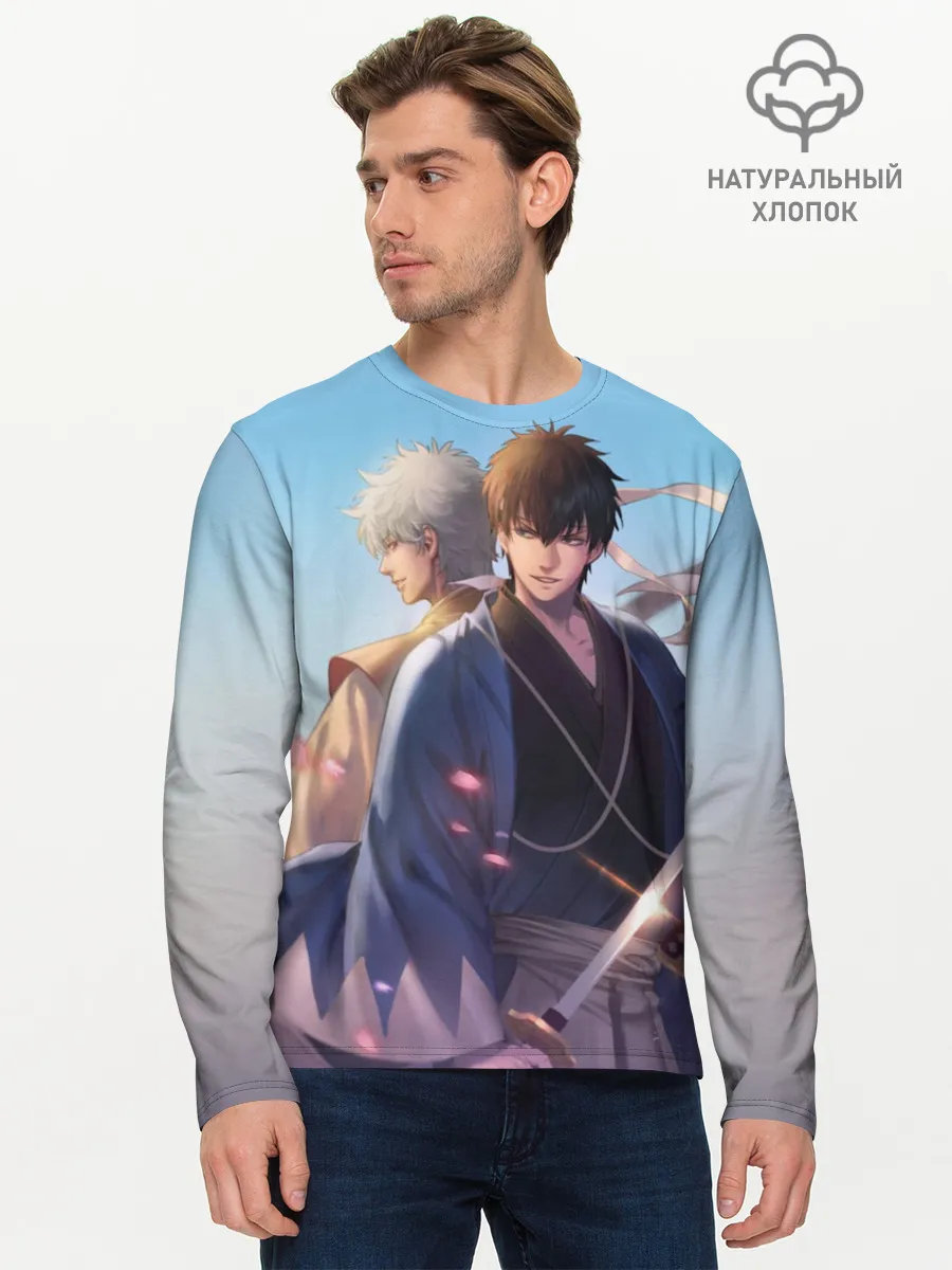 Мужской лонгслив базовый / Воин Гинтоки
