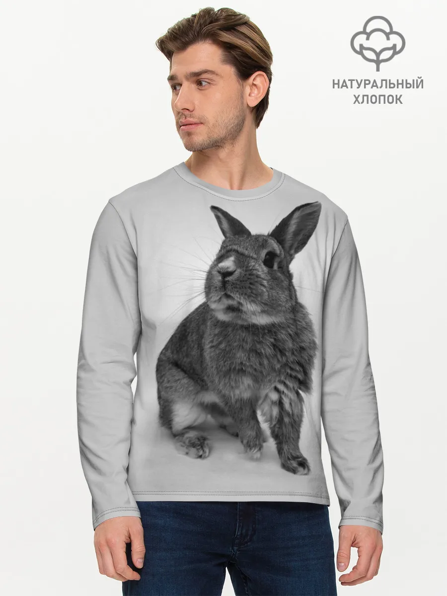Мужской лонгслив базовый / Кролик