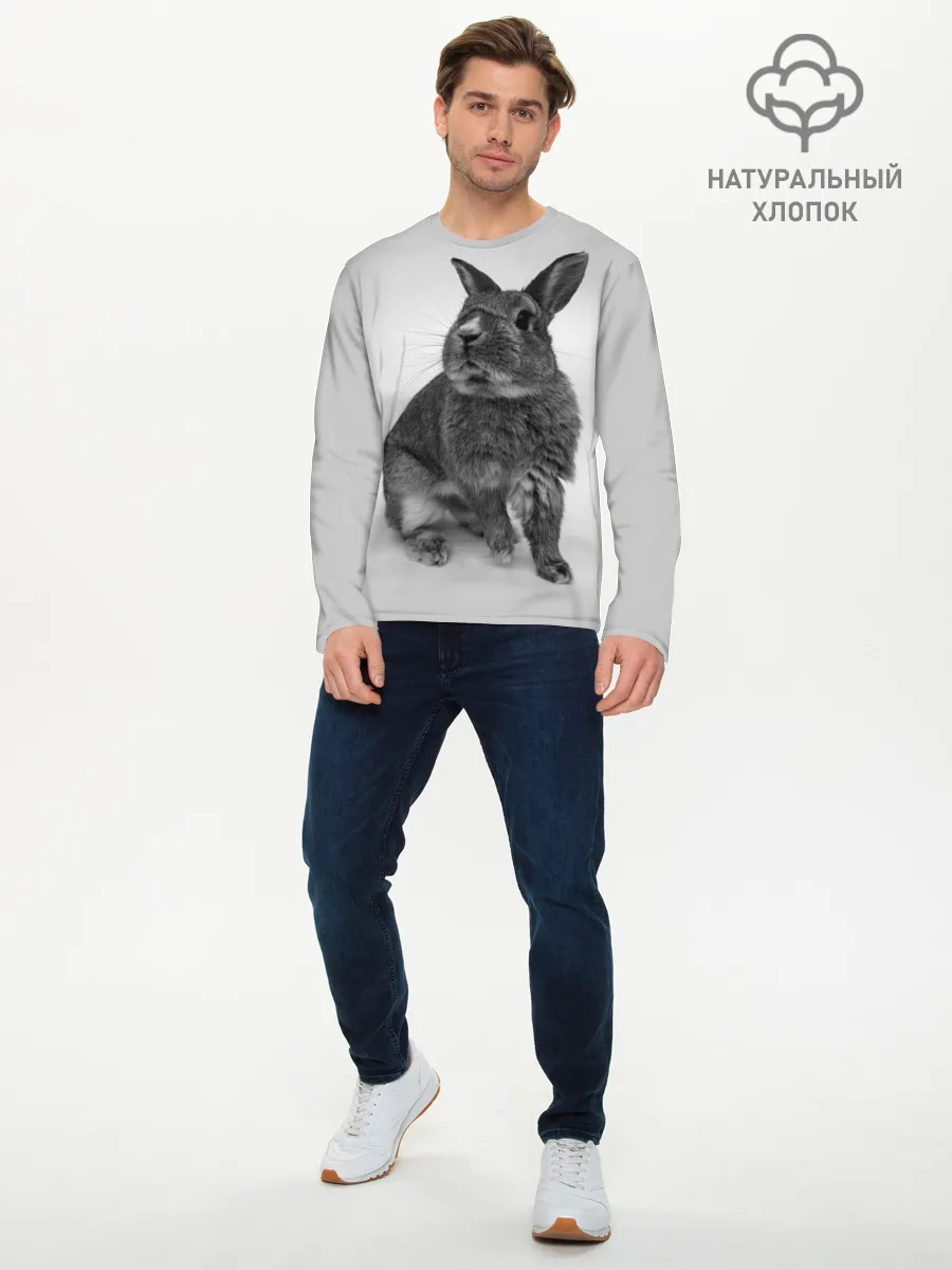 Мужской лонгслив базовый / Кролик