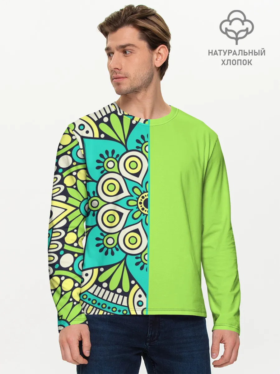 Мужской лонгслив базовый / Медитация с мандалой