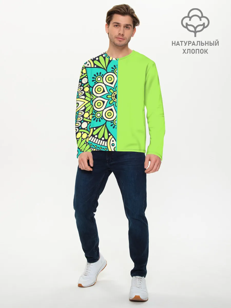 Мужской лонгслив базовый / Медитация с мандалой