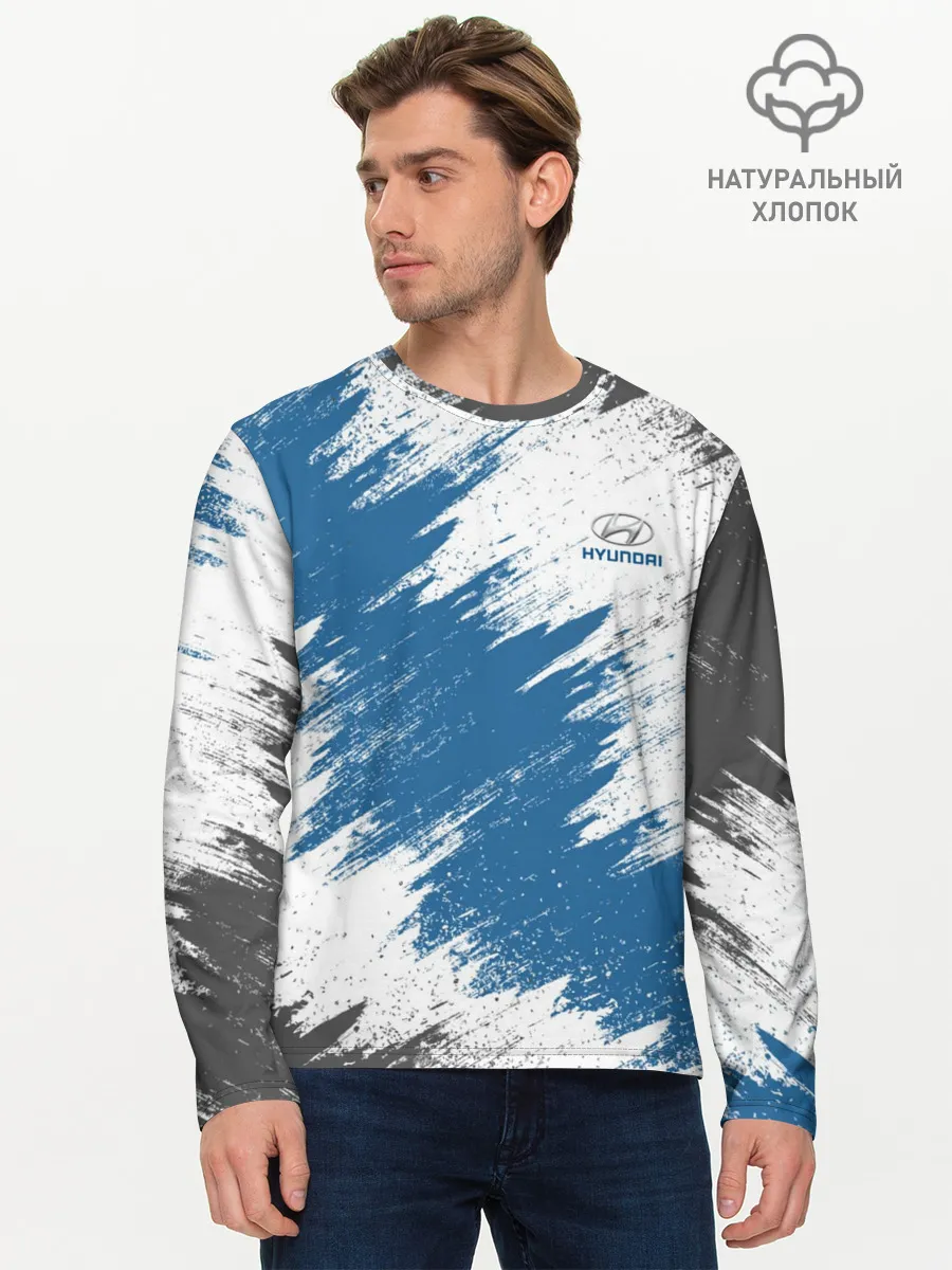 Мужской лонгслив базовый / Hyundai