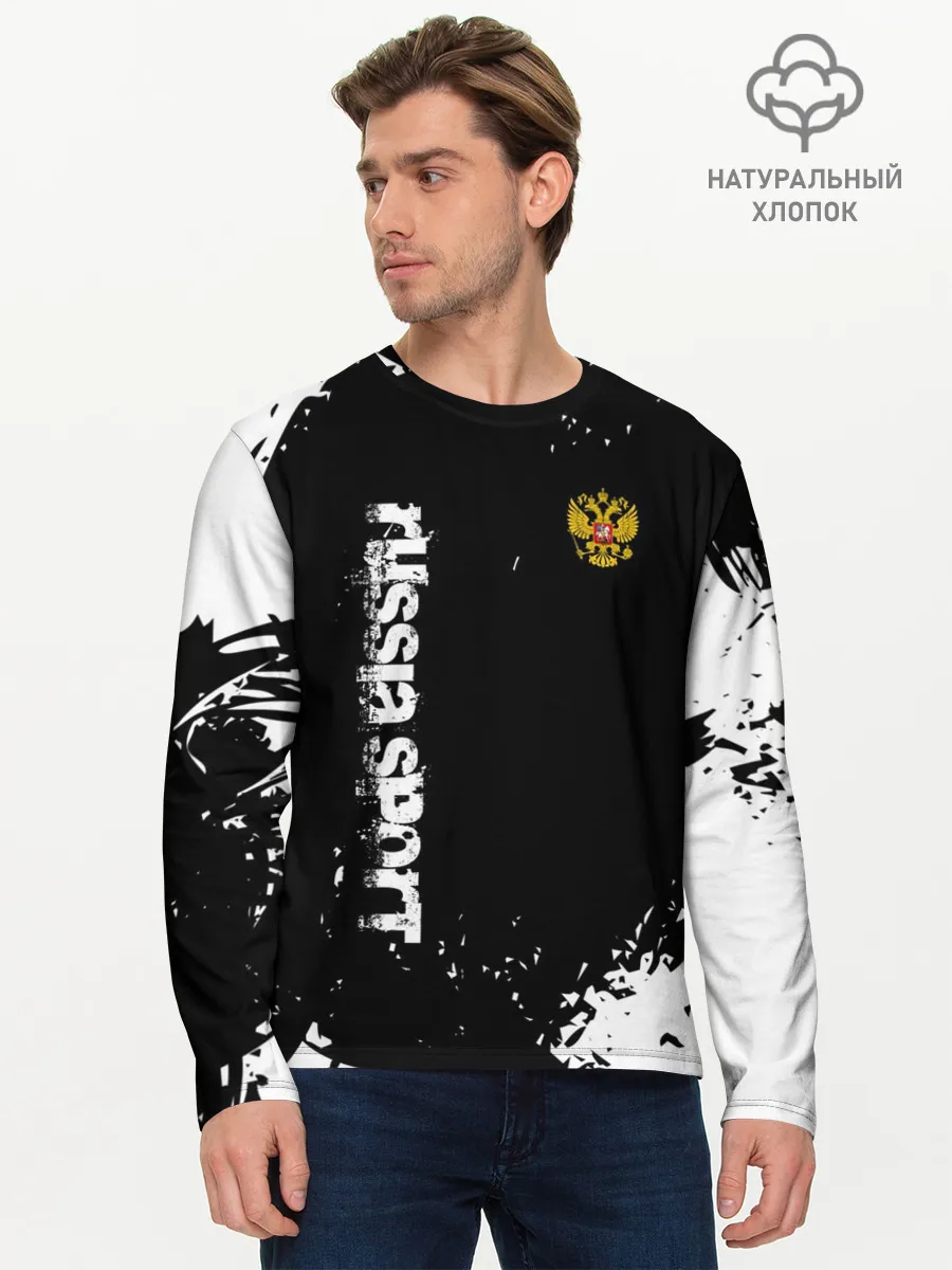 Мужской лонгслив базовый / РОССИЯ БРЫЗГИ | RUSSIA PAINTS