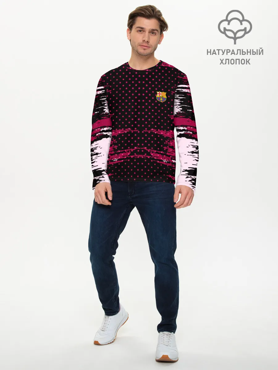Мужской лонгслив базовый / Barcelona abstract collection