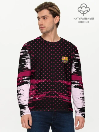 Мужской лонгслив базовый / Barcelona abstract collection